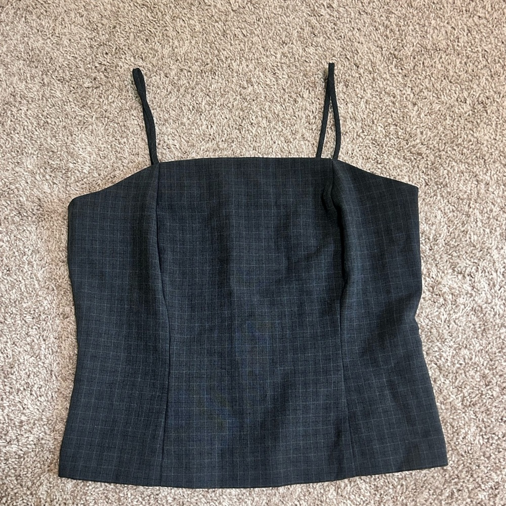 Elegant Black Plaid Women's Top